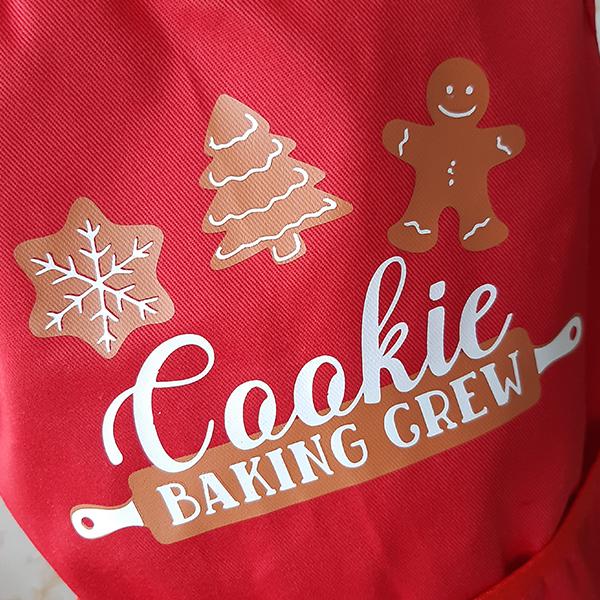 Product: Red christmas baking crew apron for adult and baby