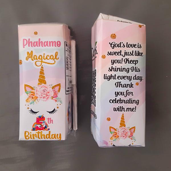 Unicorn magical personalised party juice 200ml