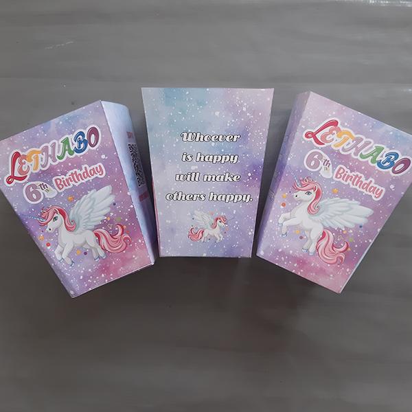 Unicorn personalised popcorn box