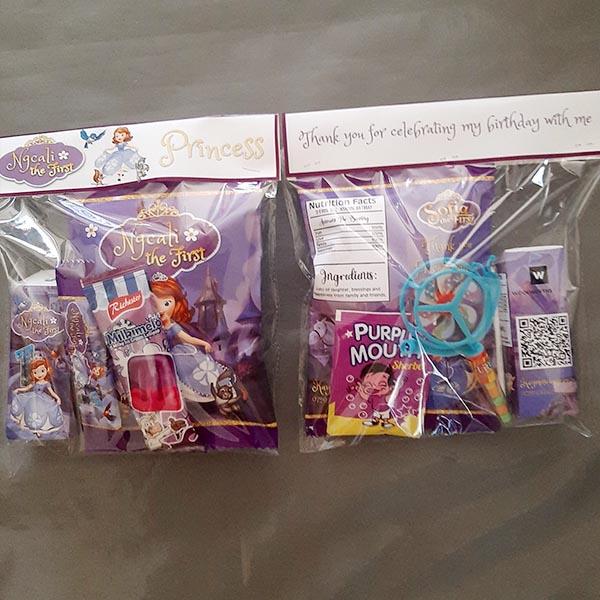 Product: Sofia the first birthday bundle with personalised pack