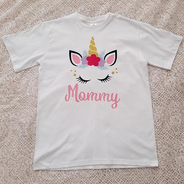 Product: Unicorn mommy or family personalised t-shirt