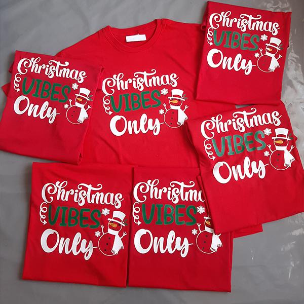 Christmas Vibes Only Family T-shirts