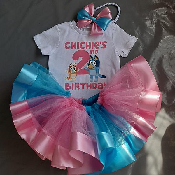 Bluey and Bingo Birthday Outfit for Girl - Ribbon Tutu – Girly