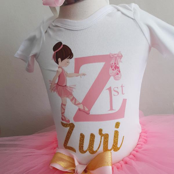 Product: Ballerina tutu set with a personalised t-shirt 