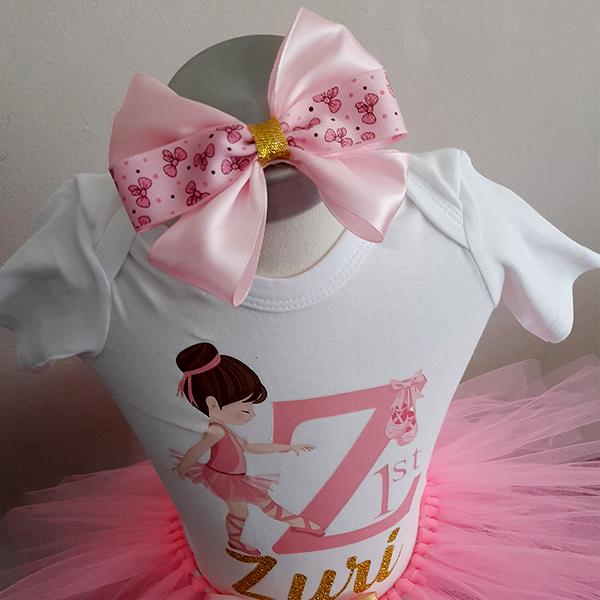 Product: Ballerina tutu set with a personalised t-shirt 