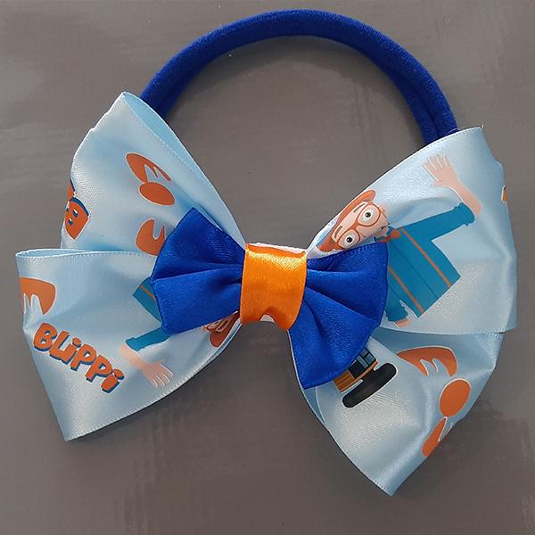 Product: Blippi blue and orange ribbon tutu with a personalised t-shirt and headband