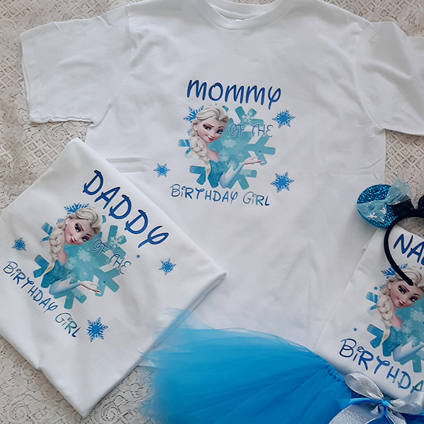 Frozen personalised family t shirts Kaymos Range